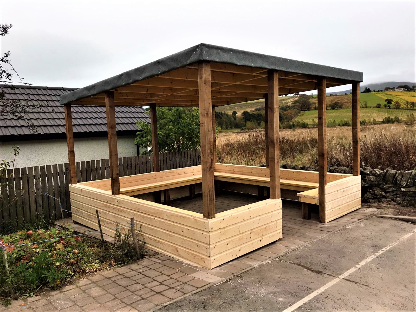 Landscape construction and groundworks for outdoor environment